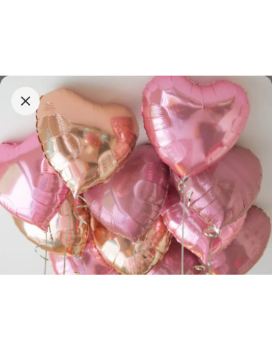 Heart shap foil balloons 10 pink 10 gold